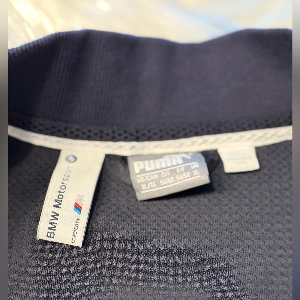 Puma | BMW Motorsport Navy Blue Men’s XL Zip Up Sweater with Pockets NWOT - Picture 7 of 16